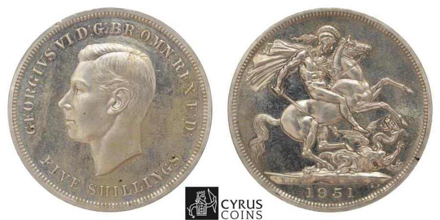 Item gb008 GREAT BRITAIN George VI 1936 1952 5 shillings