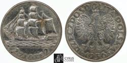 World Coins - POL035  POLAND Jozef Pilsudski (1934-1939) AR 2 ZLOTE WARSAW, SILVER, one year issue (1936), scarce.  KM: Y#30
