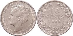 World Coins - 10 cent 1904 Wilhelmina ZFr+