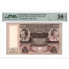 World Coins - 50 gulden 1941 Oestereetster PMG 58 EPQ