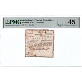 World Coins - 1 1/2 stuiver 1795 recepis Gouda PMG 45
