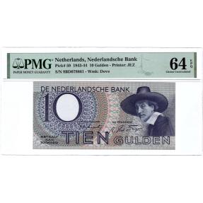World Coins - 10 gulden 1943 Staalmeester PMG 64 EPQ