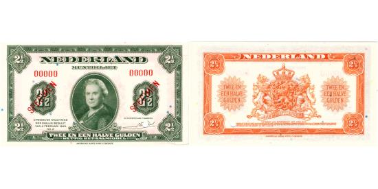 World Coins - 2 1/2 gulden SPECIMEN 1943 Wilhelmina PMG 63 EPQ