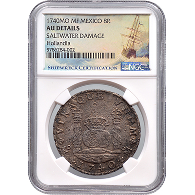 8 reales Mexico 1740 – Hollandia NGC Shipwreck graded | North