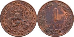 World Coins - 1 cent 1902a Wilhelmina Pr-