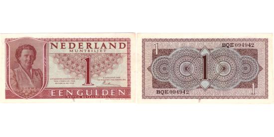 World Coins - 1 gulden 1949 muntbiljet PMG 63