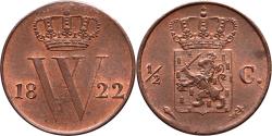 World Coins - 1/2 cent 1822U Willem I UNC