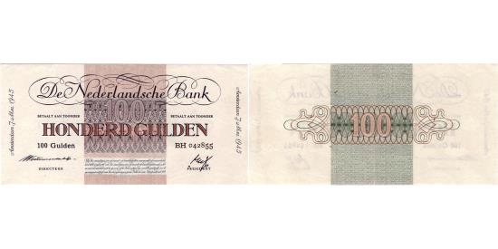 World Coins - 100 gulden 1945 PMG 40