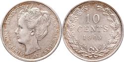 World Coins - 10 cent 1905 Wilhelmina UNC