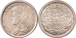 World Coins - 25 cent 1919 Wilhelmina FDC-