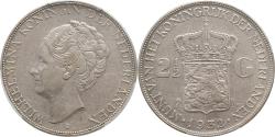 World Coins - 2 1/2 gulden 1932 Wilhelmina GROF HAAR PCGS XF 45