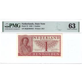 World Coins - 1 gulden 1949 muntbiljet PMG 63