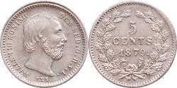 World Coins - 5 cent 1879 Willem III FDC-