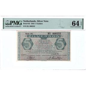 World Coins - 5 gulden 1944 zilverbon PMG 64 EPQ
