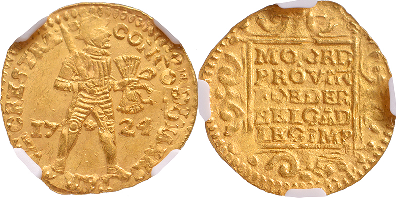 Gold ducat Utrecht 1724 – Akerendam NGC MS 63 | European Coins