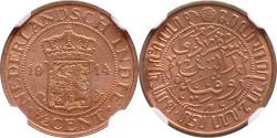 World Coins - 1/2 cent Nederlands Indië 1914 NGC MS 65 RB