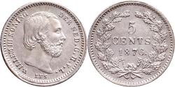 World Coins - 5 cent 1876 Willem III Pr+
