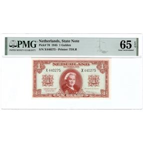 World Coins - 1 gulden 1945 Muntbiljet PMG 65 EPQ