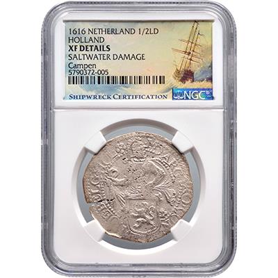 1/2 Lion dollar Holland 1616 – Campen NGC Shipwreck graded