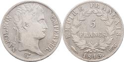 World Coins - 5 francs 1813U Napoleon I Pr-