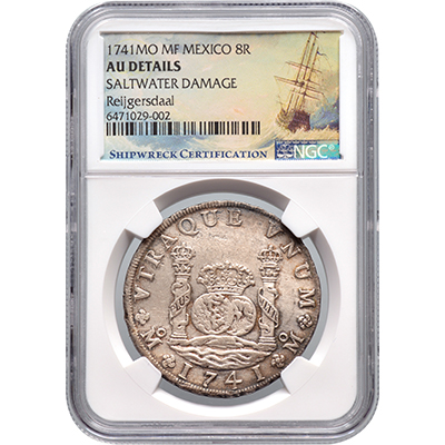 8 reales Mexico 'pillar dollar' 1741 – Reijgersdaal NGC Shipwreck