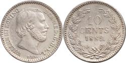 World Coins - 10 cent 1889 Willem III FDC