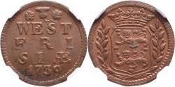 World Coins - Duit West-Friesland 1739 NGC MS 64 RB