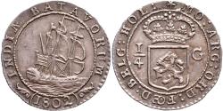 World Coins - 1/4 scheepjesgulden Nederlands Indië 1802 Pr