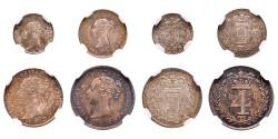 World Coins - Maundy set 1850 Victoria Great Britain NGC MS 65-66
