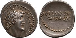 Ancient Coins - AR Denarius Marc Antony with M. Iunius Silanus summer 32 BC