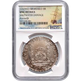 8 reales Mexico 'pillar dollar' 1737 – Rooswijk NGC