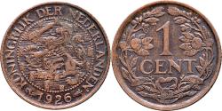 World Coins - 1 cent 1926 Wilhelmina Pr+