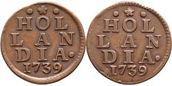 World Coins - Duit Holland 1739 HYBRIDE