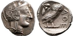 Ancient Coins - AR Tetradrachm Attica, Athens, ca. 410 BC