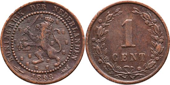 World Coins - 1 cent 1898 Wilhelmina ZFr+