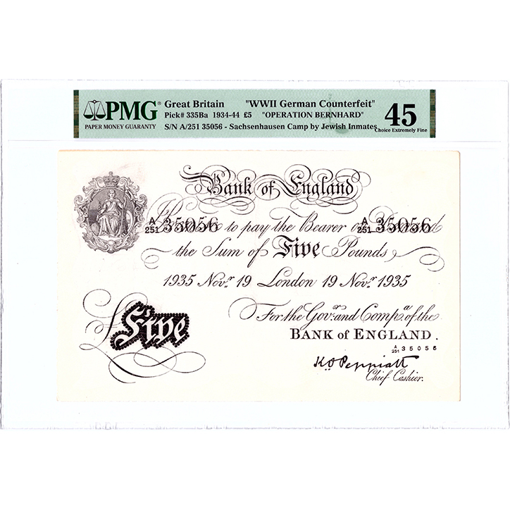 5 pounds 1934-44 Great Britain PMG 45 – WWII German