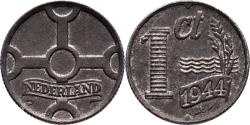 World Coins - 1 cent zink 1944 Wilhelmina FDC-