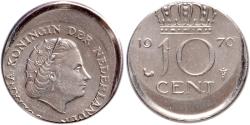 World Coins - 10 cent 1970 Juliana FDC MISSLAG