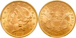 World Coins - 20 dollars Double Eagle – Liberty Head gold 1875 USA PCGS MS 62