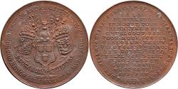 World Coins - 1747. Verkiezing van de prins Willem IV tot stadhouder admiraal en kapitein generaal door de stad Veere. Geschonken door de deken van het Sint-Lucasgilde
