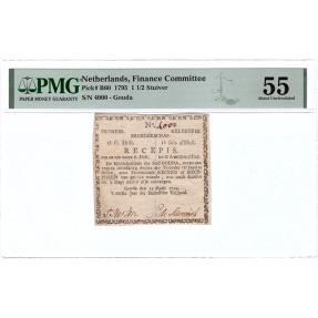 World Coins - 1 1/2 stuiver 1795 recepis Gouda PMG 55