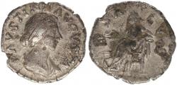 Ancient Coins - Faustina Junior AR Denarius. Rome, AD 161-164.