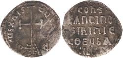 Ancient Coins - Konstantinos IV. and Eirene (780-797 AD). AR Miliaresion .Constantinopolis (Istanbul).