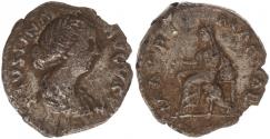 Ancient Coins - Faustina Junior AR Denarius. Struck under Marcus Aurelius, AD 180.