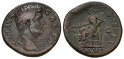 Ancient Coins - Hadrianus, 117-138 für Aelius.  Æ-Sesterz, 137, Rom; 22,34 g.