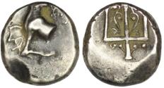 Ancient Coins - Thrace. Byzantium (387-340 BC). AR Hemidrachm