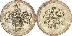 World Coins - Ottoman Empire. Abdul Hamid II AR 1 Qirsh - Bir kuruşluk. Misr (Cairo) mint, dated AH 1293 and RY 3