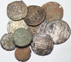 Ancient Coins - Lot of 10 AE Abbasid and Ummayad Fals