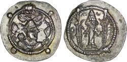 Ancient Coins - Hunnic Tribes, Hephthalites . Anonymous ( Circa 6th century AD). AR Drachm