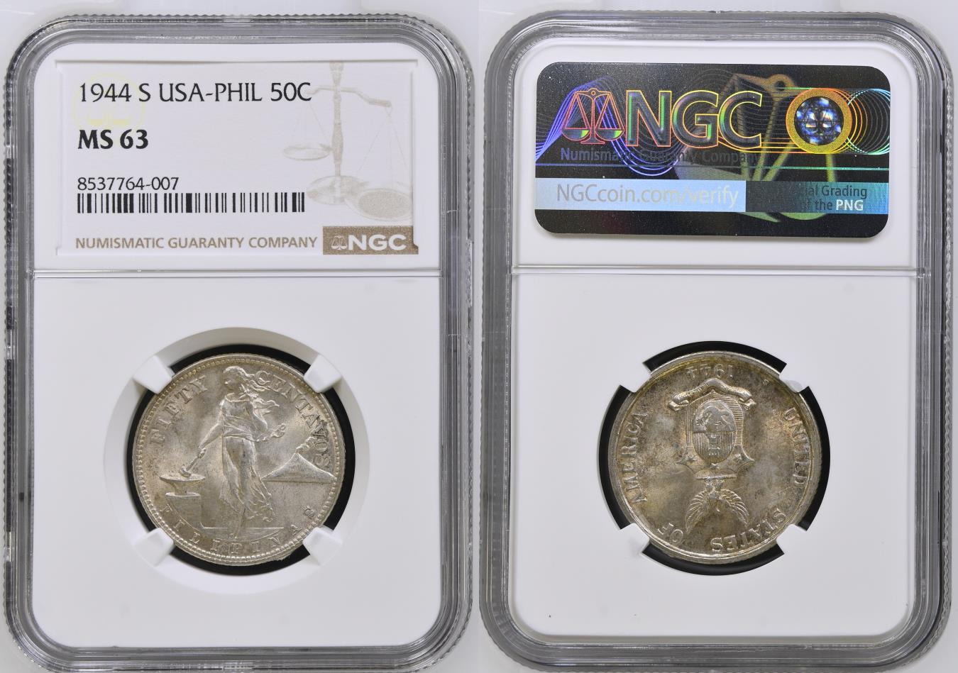 US-Philippines . Silver 50 Cents. 1944 S | Miscellaneous